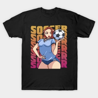 Female Soccer Player Boys Girls Goalkeeper Futbol Lover Gift T-Shirt